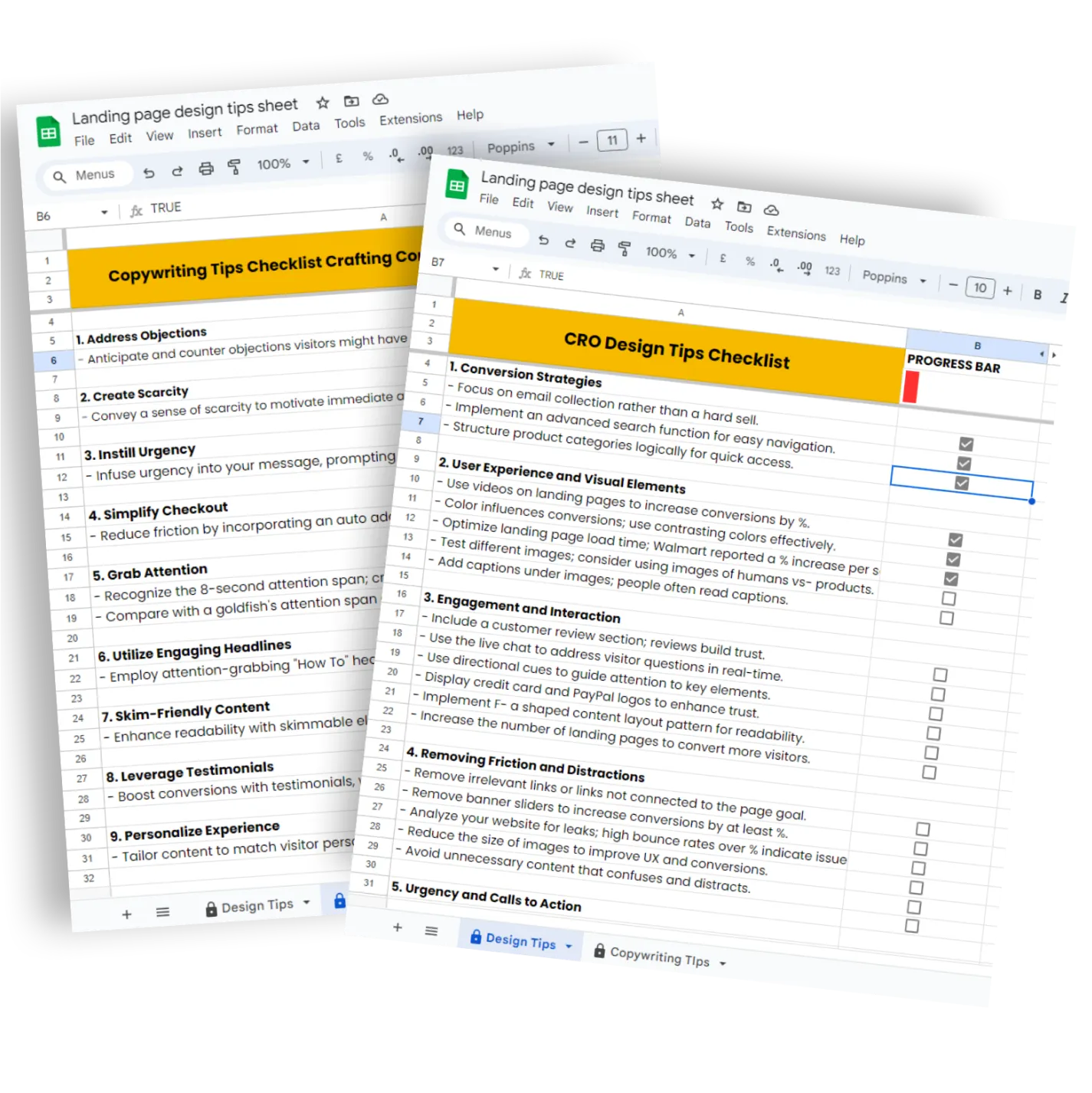 Landing Page Design Tips Sheet